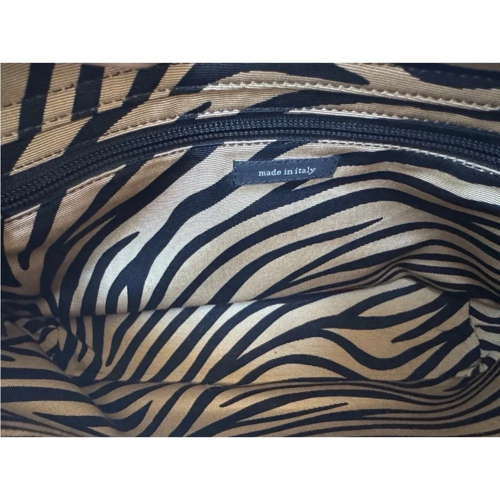 Vintage 90s Y2K Kate Spade Black Silk Zebra Print Lining Magnetic Closing *flaws